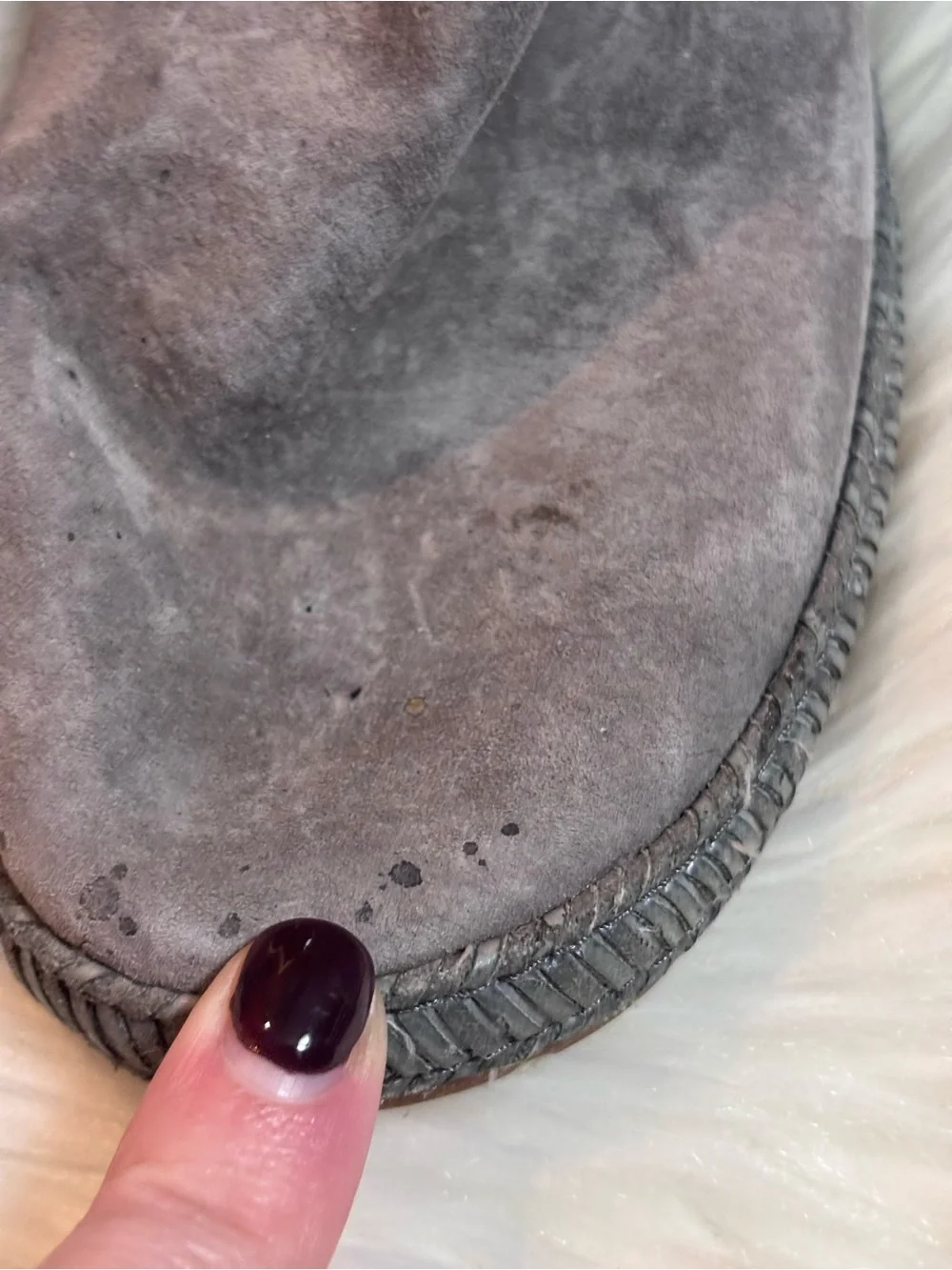 UGG Gray Suede Fringe Boots